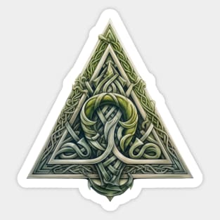 Norse Mythology Symbol Triangle Floral Wooden Sticker